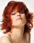 rood halflang haar