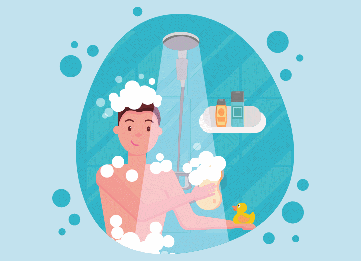Hoe je haar wassen onder de douche