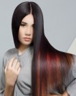 lang haar met kleurstroken