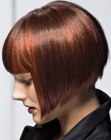 schuine korte bob