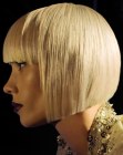 korte bob met stompe kniplijnen