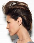 glad opzij gestyled kort haar