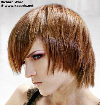 moderne haarcoupe voor kort steil haar
