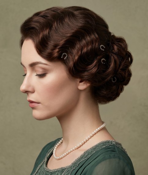 Zacht golvende chignon uit 1914