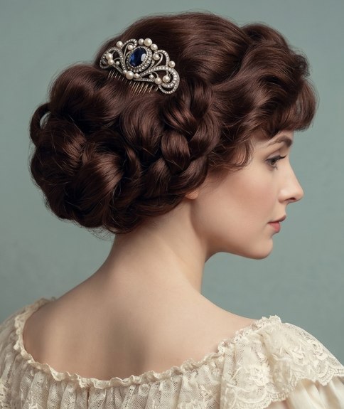 Romantisch kapsel uit de Edwardiaanse periode