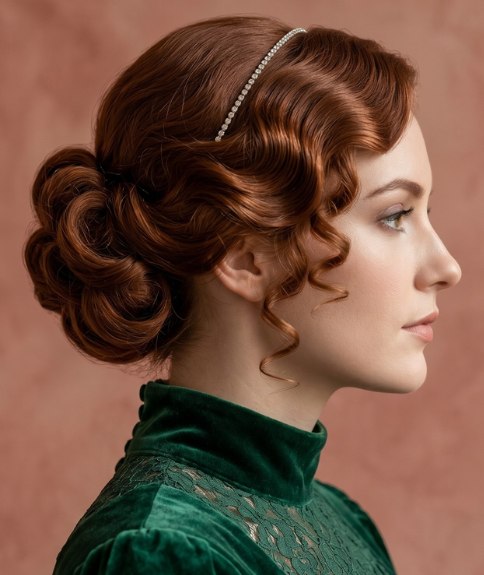 Romantisch opsteekkapsel met haarband