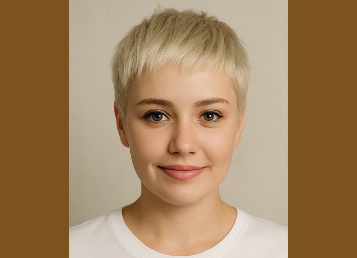 Blond pixiekapsel met mini pony voor een bruid