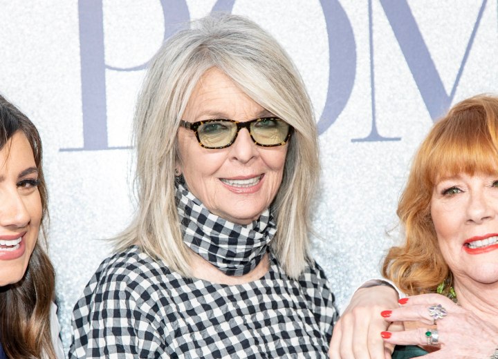 Diane Keaton met grijs haar