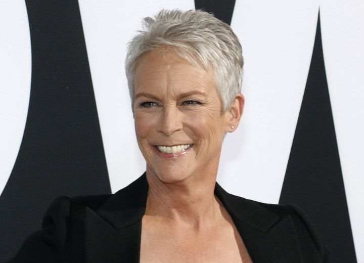 Jamie Lee Curtis met grijs haar