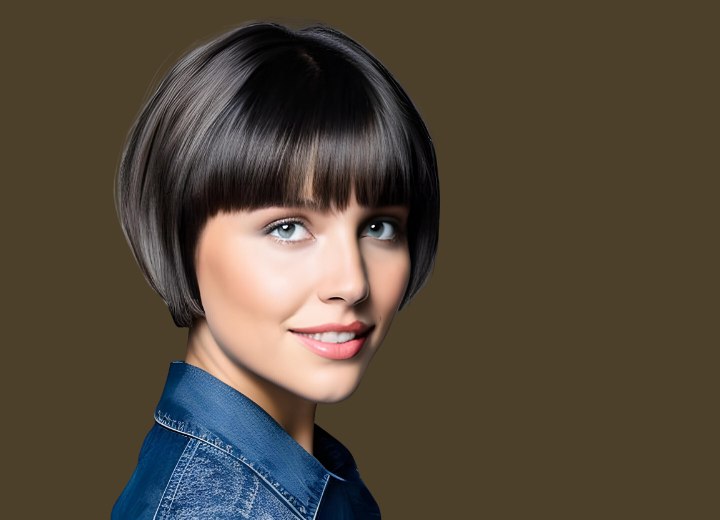 Korte asymmetrische bob met een kortere zijkant