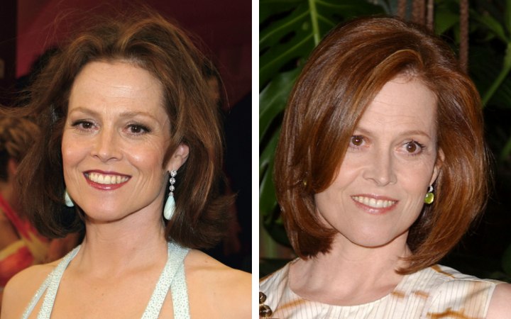 Sigourney Weaver haarstijlen - Gelijke lengte kapsel en glad haar