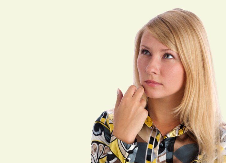 Vrouw met lang blond haar