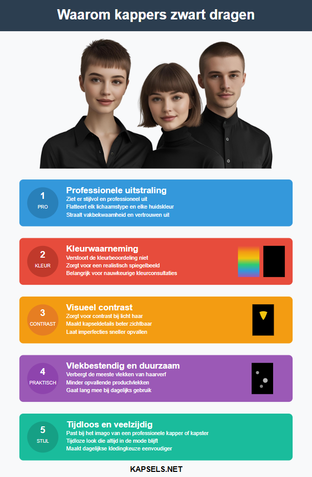 Infografiek - Waarom kappers en kapsters zwart dragen