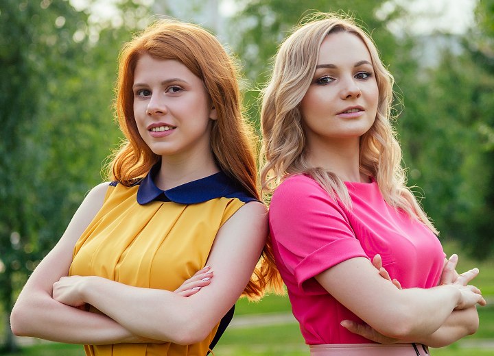 Meisjes met blond en rood haar