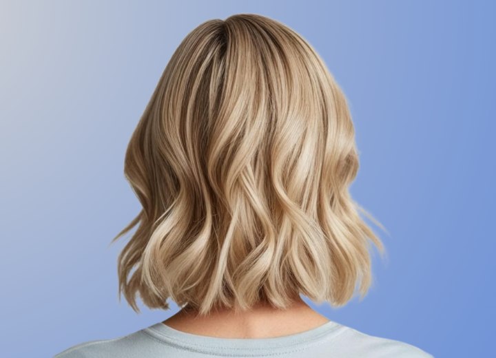 Bob voor golvend Californisch blond haar