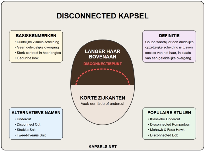 Infografiek van een disconnected kapsel