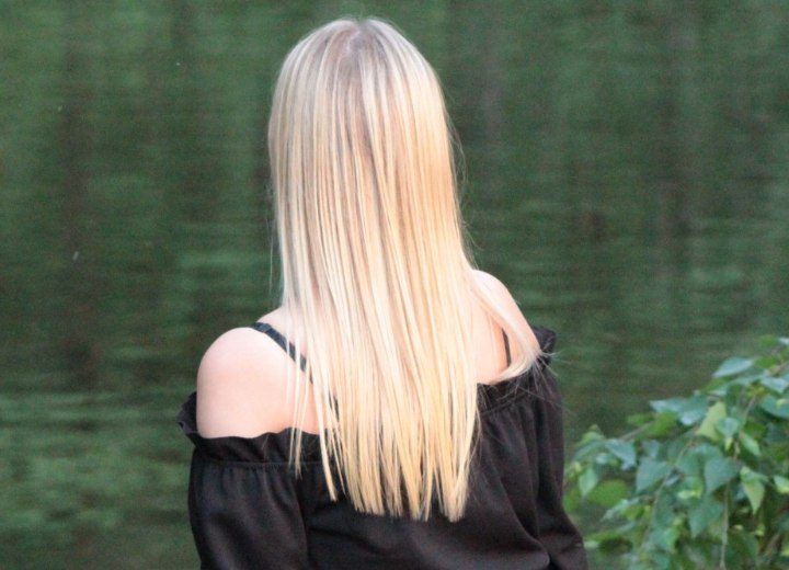 Lang blond haar