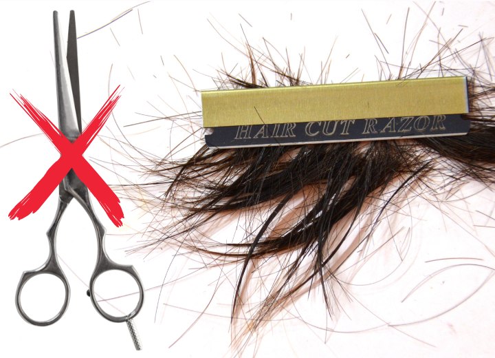 Scheermesje om haar te knippen