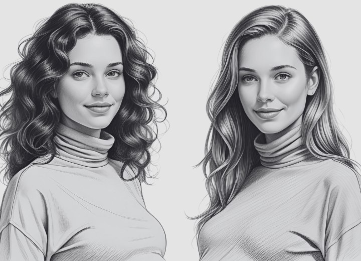 Zwangere vrouwen met mooi lang haar