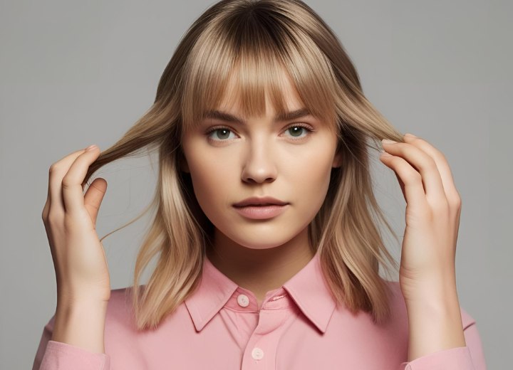 Blond meisje met beschadigd haar