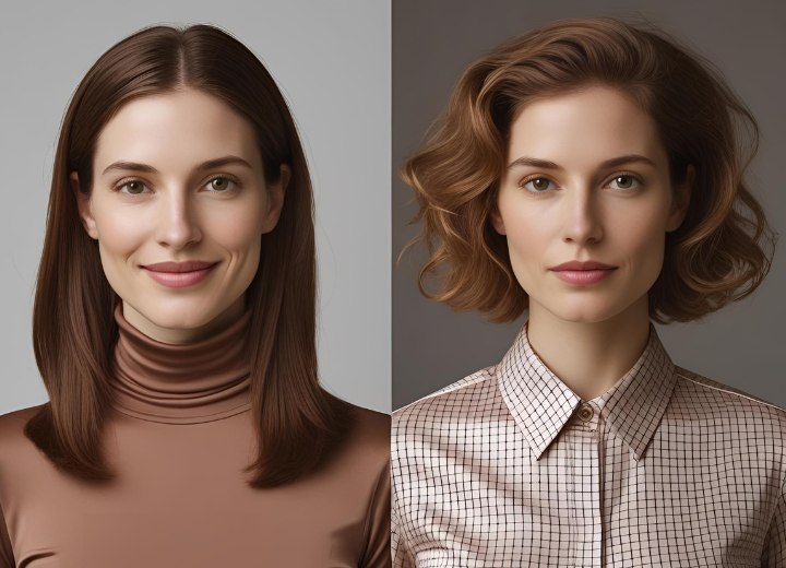Transformatie van lang steil naar kort krullend haar met een permanent