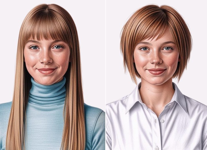 Transformatie van lang haar naar een korte bob