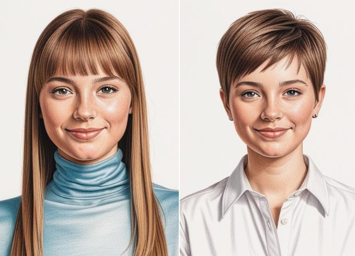 Transformatie van lang haar naar een kort jongenskopje
