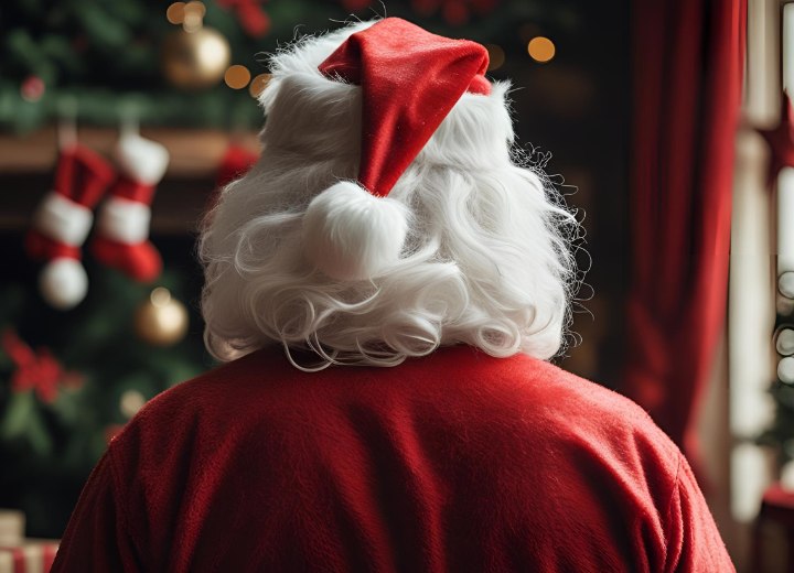 Het wit haar van de kerstman