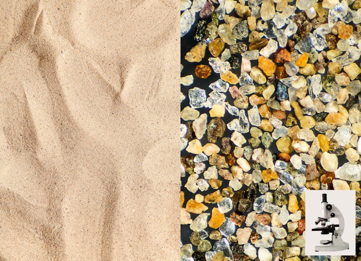 Microscopisch beeld van zand