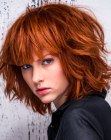 halflange bob voor rood haar