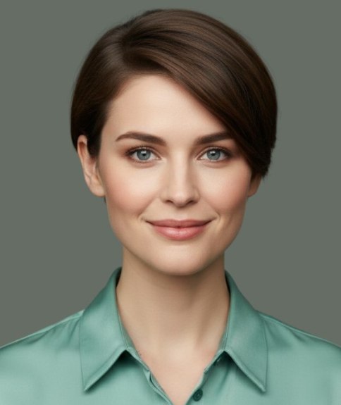 Kapsel met &eacute;&eacute;n zijde die korter geknipt is