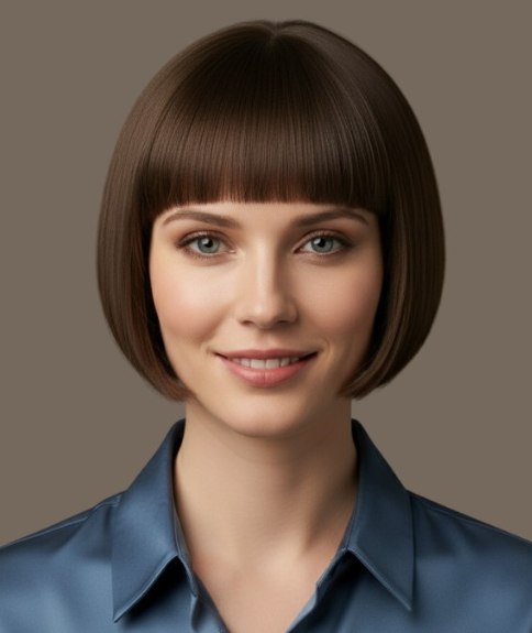 Bob op kaakhoogte, met een rechte pony