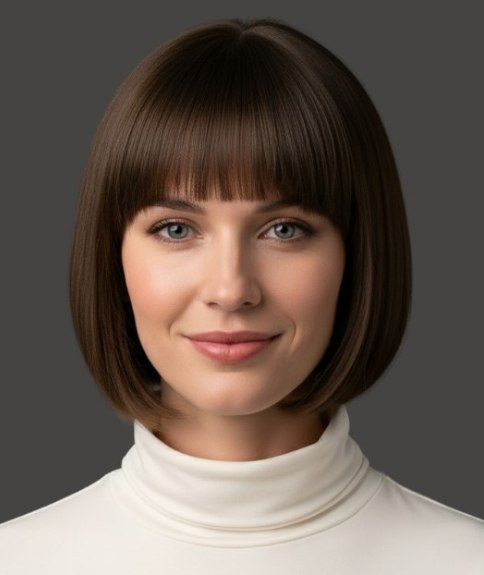 Ronde bob met een glad oppervlak en asymmetrie