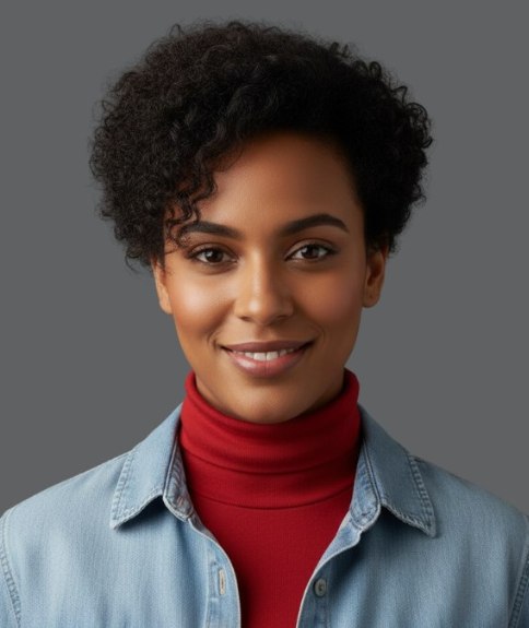 Kort haar met een natuurlijk krulpatroon