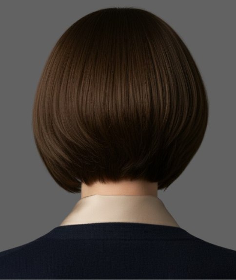 Achterkant van een bob die met gradatie geknipt is