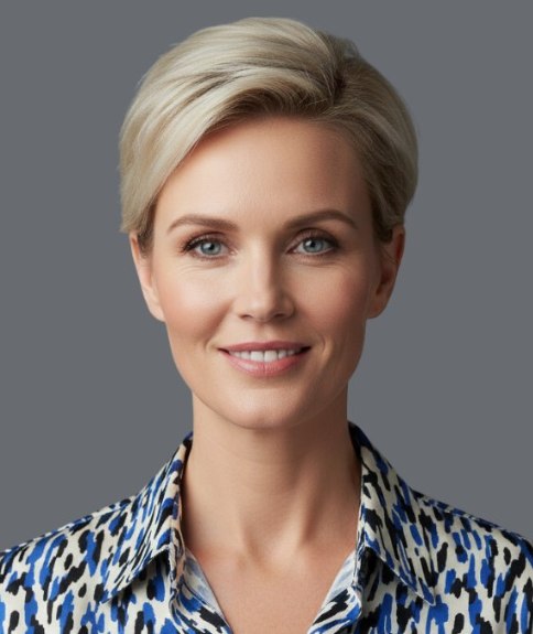 Strak dameskapsel met een korte lengte