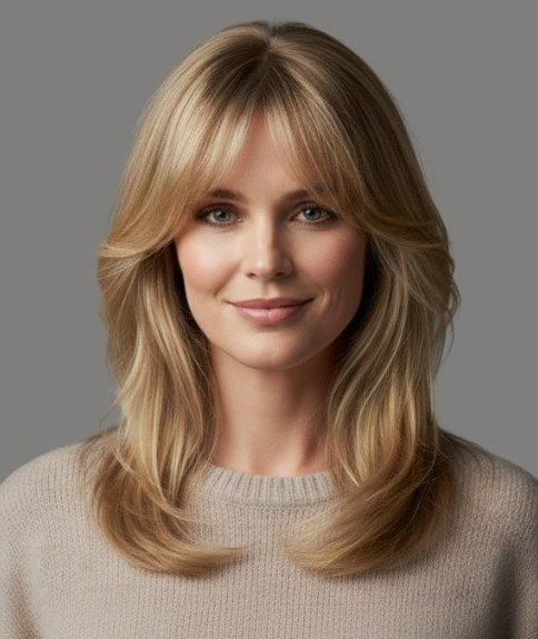 Lang haar met lagen en golven