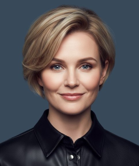 Kort kapsel met een ronde en volle vorm op de kruin