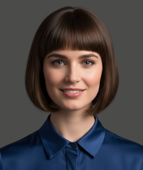 Bob die geleidelijk schuin naar voor oploopt