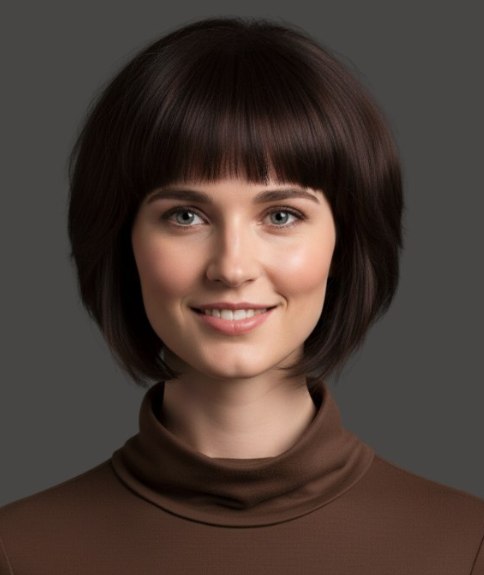 Net boven de kraag bob met natuurlijk volume