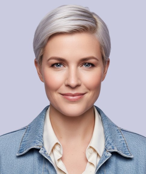 Korte coupe voor zilverkleurig of grijs haar