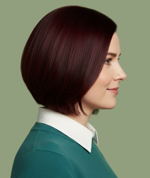 Elegante bob, iets langer aan de voorkant - Zijaanzicht