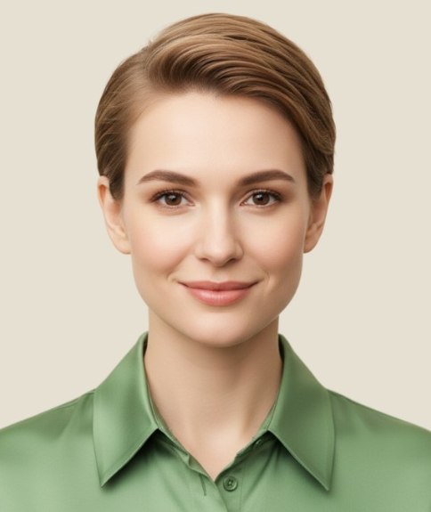 Vrouwelijk kapsel met kort geknipte zijkanten en nekpartij