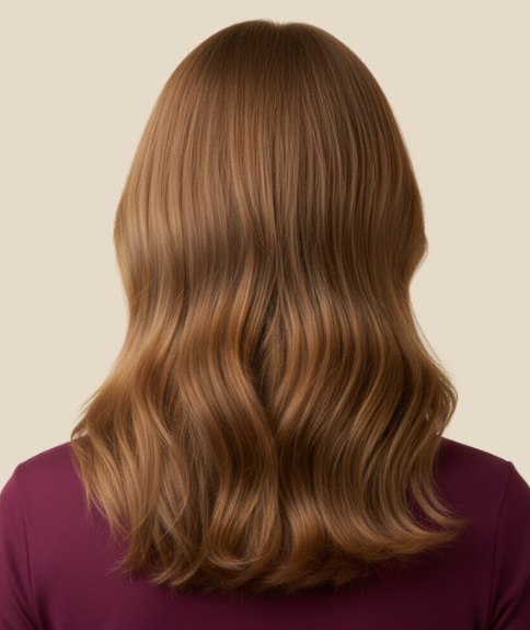 Lang haar met een combinatie van balayage en folies - Achteraanzicht