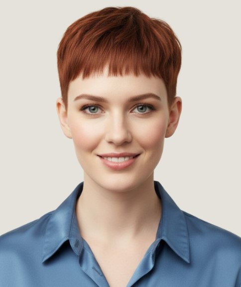 Erg kort dameskapsel met een flatterend silhouet