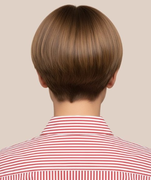 Korte coupe met een geleidelijk korter wordende achterkant - Achteraanzicht