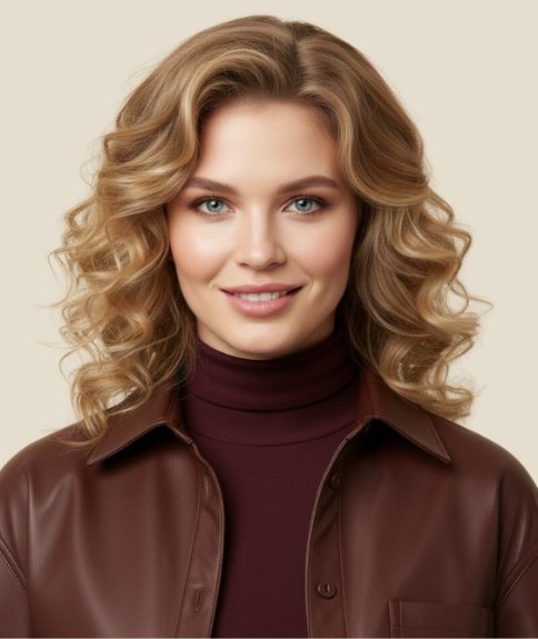 Haar met krullen dat voorbij de schouders reikt