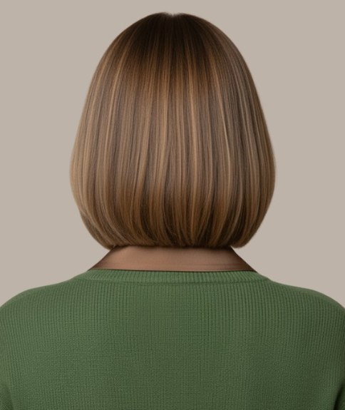 Bob met een warme bruine haarkleur - Achteraanzicht