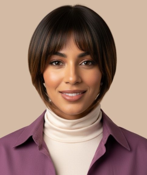 Bob met een korte achterzijde en geleidelijk langer aan de voorkant