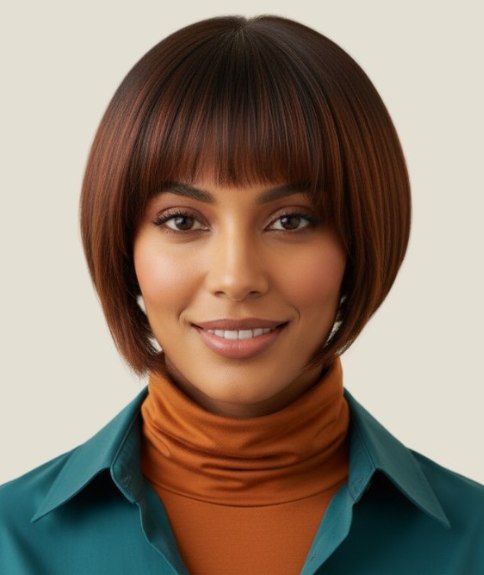 Gegradeerde korte bob met een erg korte nekpartij